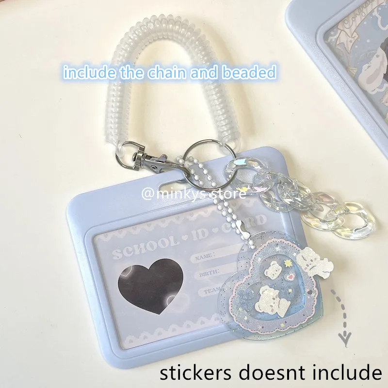 MINKYS Kawaii Baby Blue Milk Pink Photocard Holder Credit ID