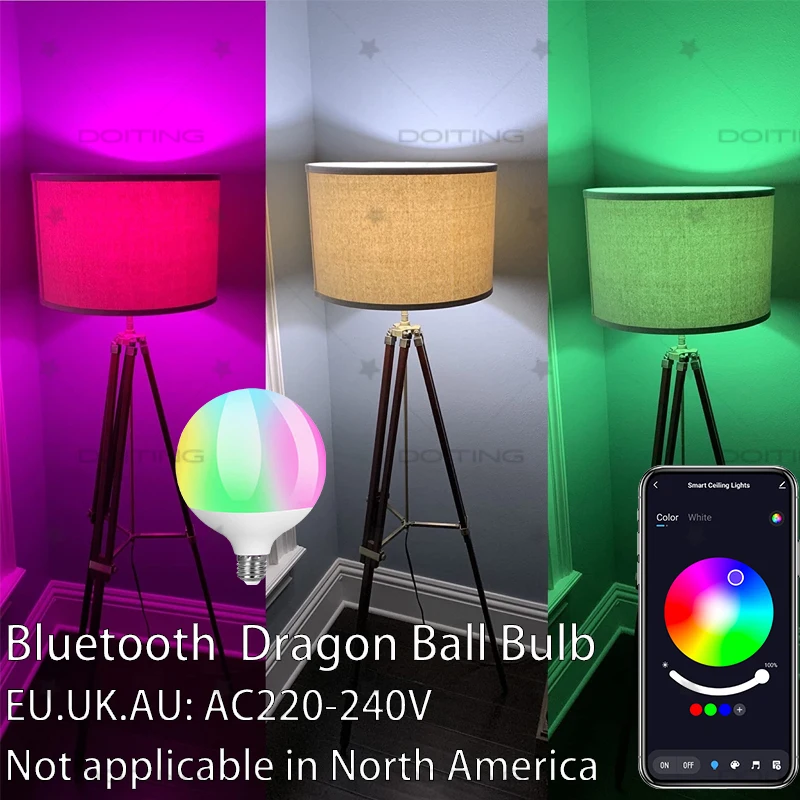 E27 Base Tuya Bluetooth Smart Dragon Ball Bulb Led Lamps 220V RGBCW Smart Life APP Light Color Changing Music Sync Group Control smart led light bulbs