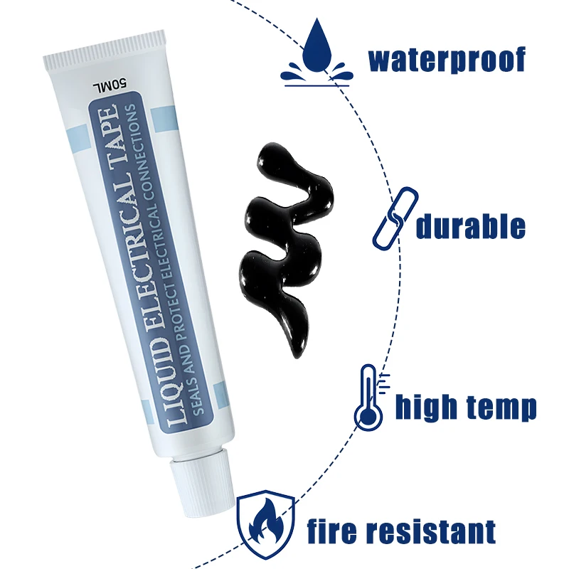 30/50ml Liquid Insulating Tape Repair Rubber Electrical Wire Cable Coat Fix Line Glue Waterproof Liquid Insulation Paste