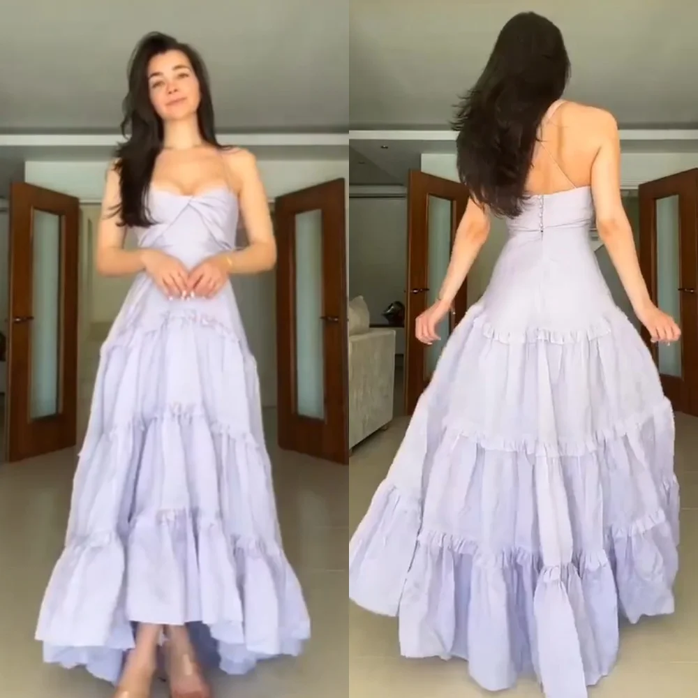 Jiayigong High Quality  Prom Chiffon Ruffles Party A-line Strapless Bespoke Occasion Gown Midi Dresses