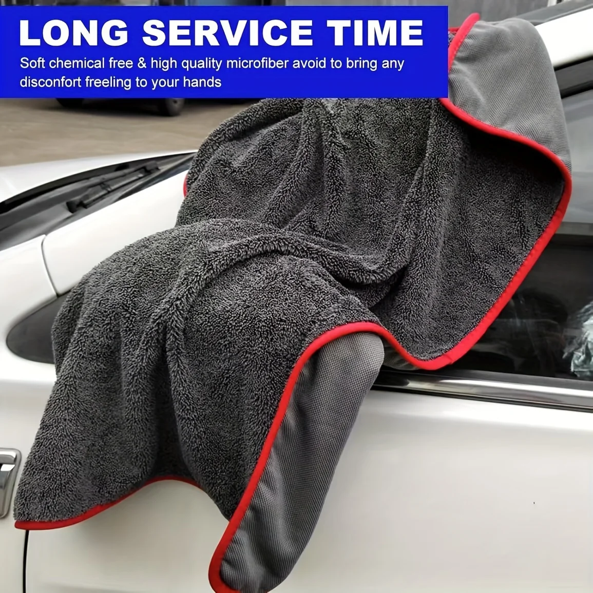 Premium XXL Microfiber Car Drying Towel - Ultra Absorbent with Advanced Twist Ring Design