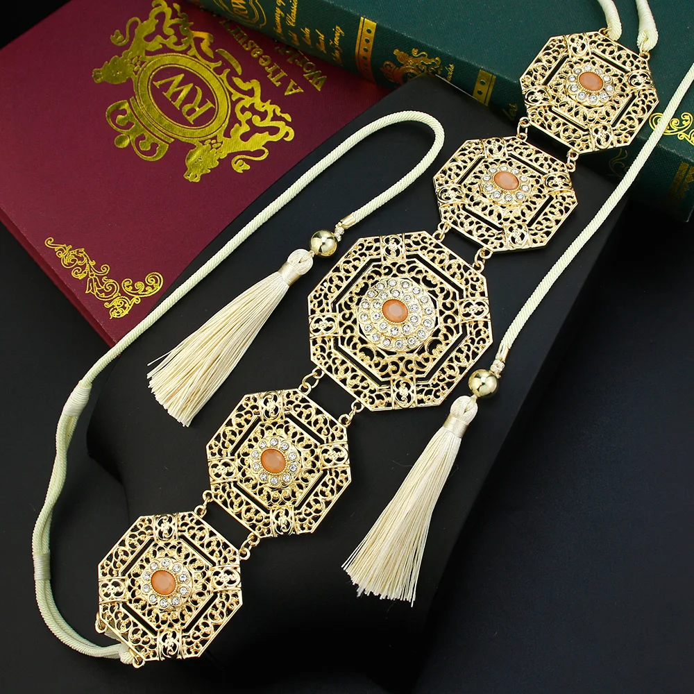 Bencailor Cintura A Catena Per Donna Cinta Elegante A Vita Lunga Sottile Cinturino Con Strass Di - Foto 4