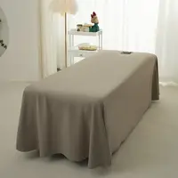 Housse de matelas de massage spa 1 pièce avec trous, en polyester, literie toutes saisons, couleur unie, draps de lit pour salon de beauté 5