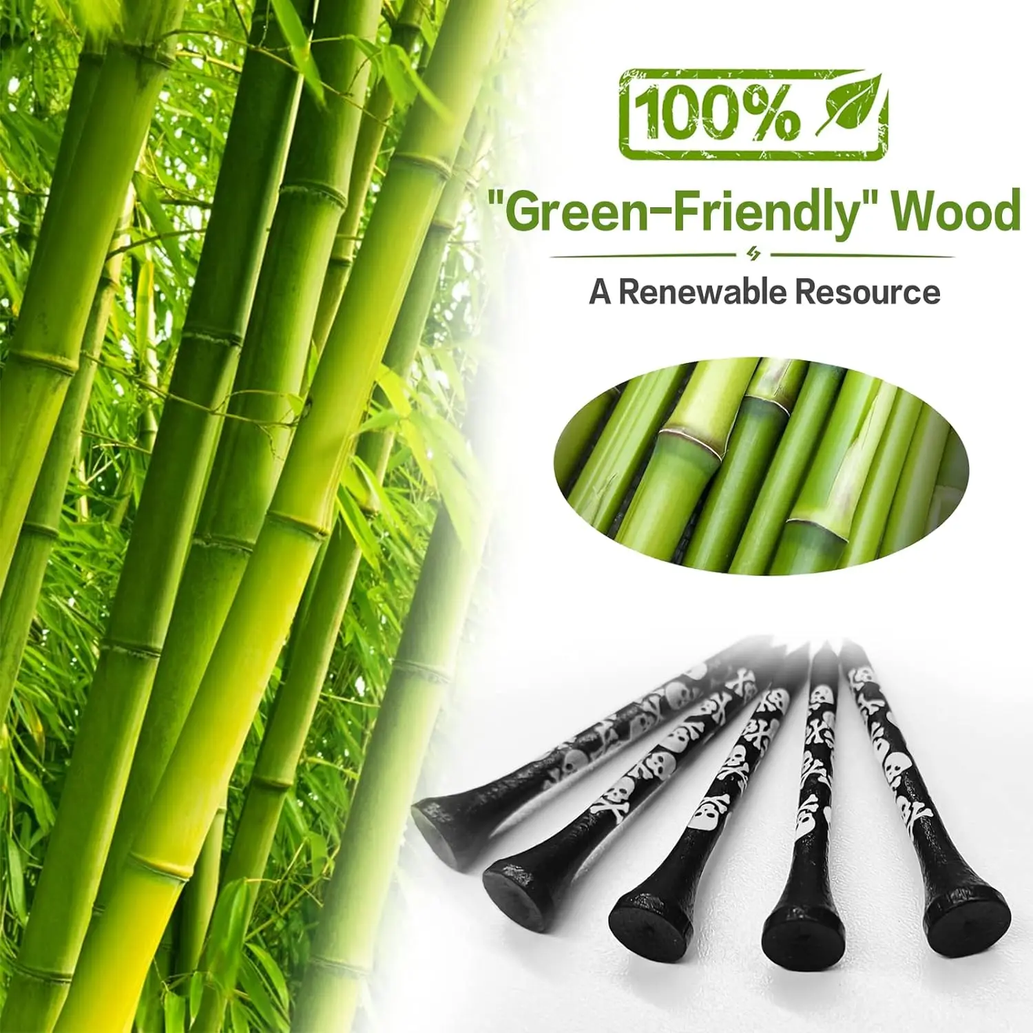Golf Tees Wood 3 1/4 2 3/4 Inch Bamboo Tee Value 50 Pcs,Durable Colored Wooden Tee 70mm 83mm Used for Practice Mat Driving Range 6