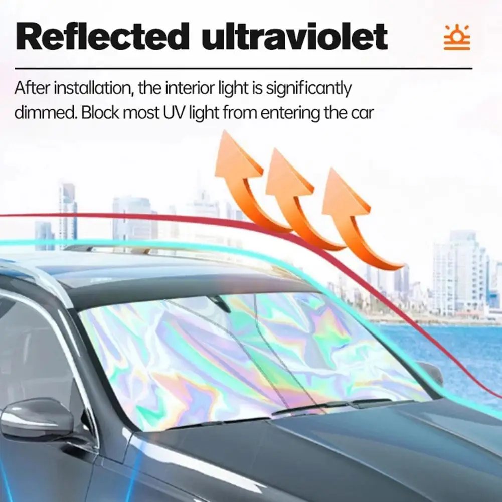 Car Sunshade Summer Front Windshield Laser UV Sun Shade Protector For Auto Interior Protection Accessories 2 Size N8F9
