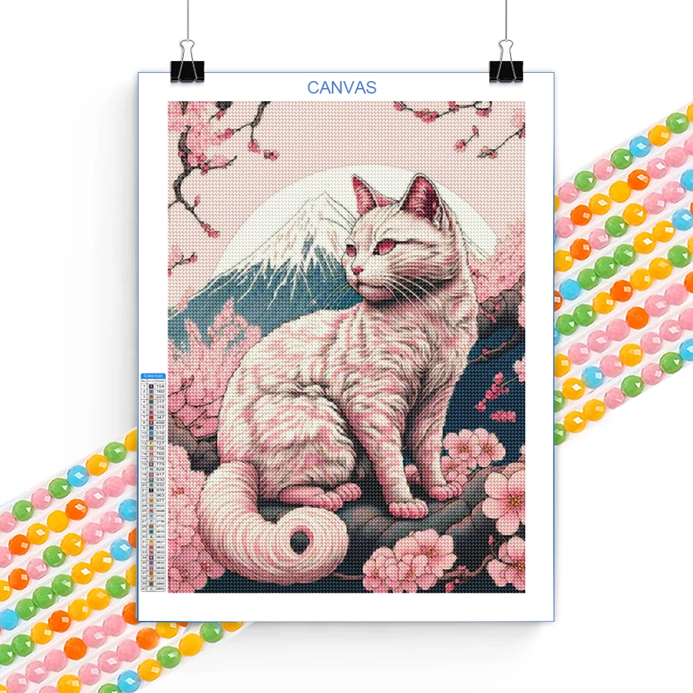 DIY Cherry Cat Painting with Diamonds 2 | DIY Cherry Cat Painting with Diamonds 2