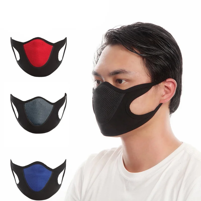 Men's Breathable Face Mask Black Mesh Cloth Mouth Cover Adult Washable Reusable 3D Protection Face Mask Party Decoration