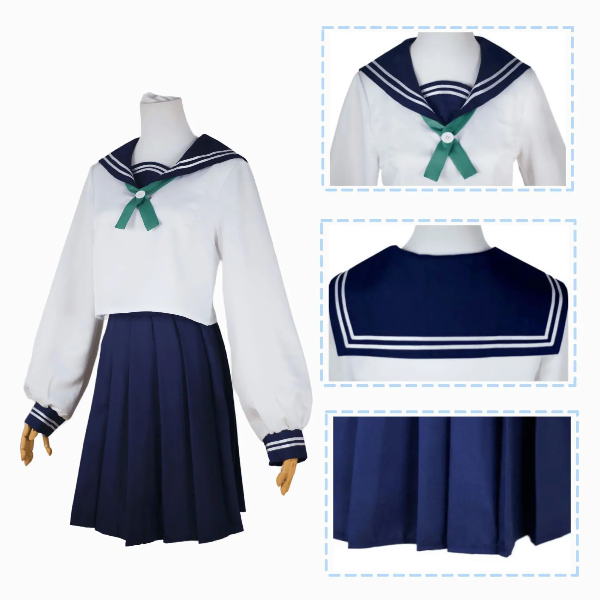 

Anime Jujutsu Kaisen Riko Amanai Cosplay Riko Costume Wig Dress JK Sailor Skirt School Uniform Halloween Women Set For Girls