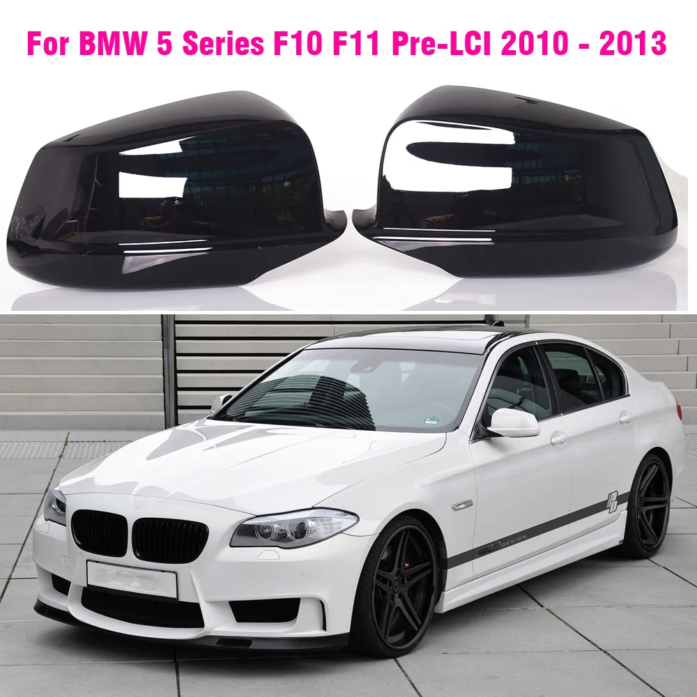 Original Design Style Gloss Black Car Side Rearview Mirror Shell Covers For BMW 5 Series F10 F11 Pre-LCI 2010 - 2013