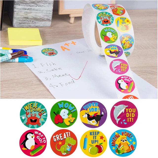 Rollo de pegatinas de recompensa con palabras en español para niños,  pegatinas motivadoras para profesores de escuela, papelería para  estudiantes, 500 piezas - AliExpress