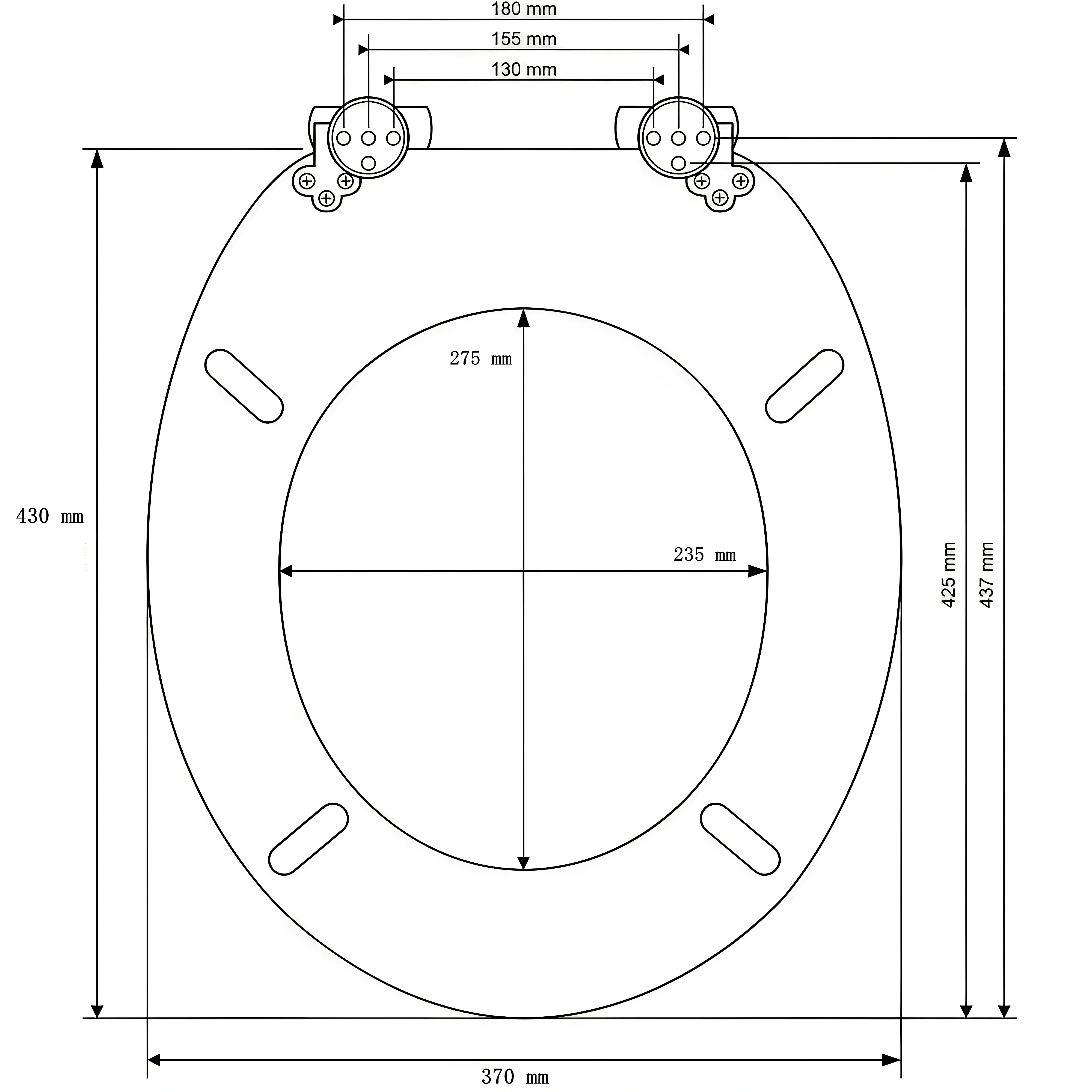 SAINOS WC-Sitz mit Absenkautomatik, MDF-Holzkern, antibakteriell, universell, O-Form, 370x430mm, Zinklegierungsscharnier, Tragfähigkeit bis 190 kg, einfache Installation, viele farbenfrohe Motive – Detail 2