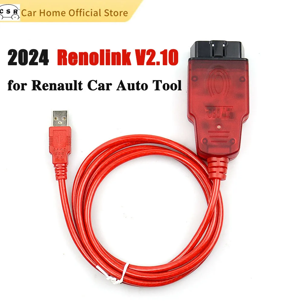 2024, ECU Программатор Renolink V2.10 для Renault OBD2, может обновиться, Renolink 1,99 диагностический кабель USB для Dacia, автомобильный инструмент для кодирования ключей