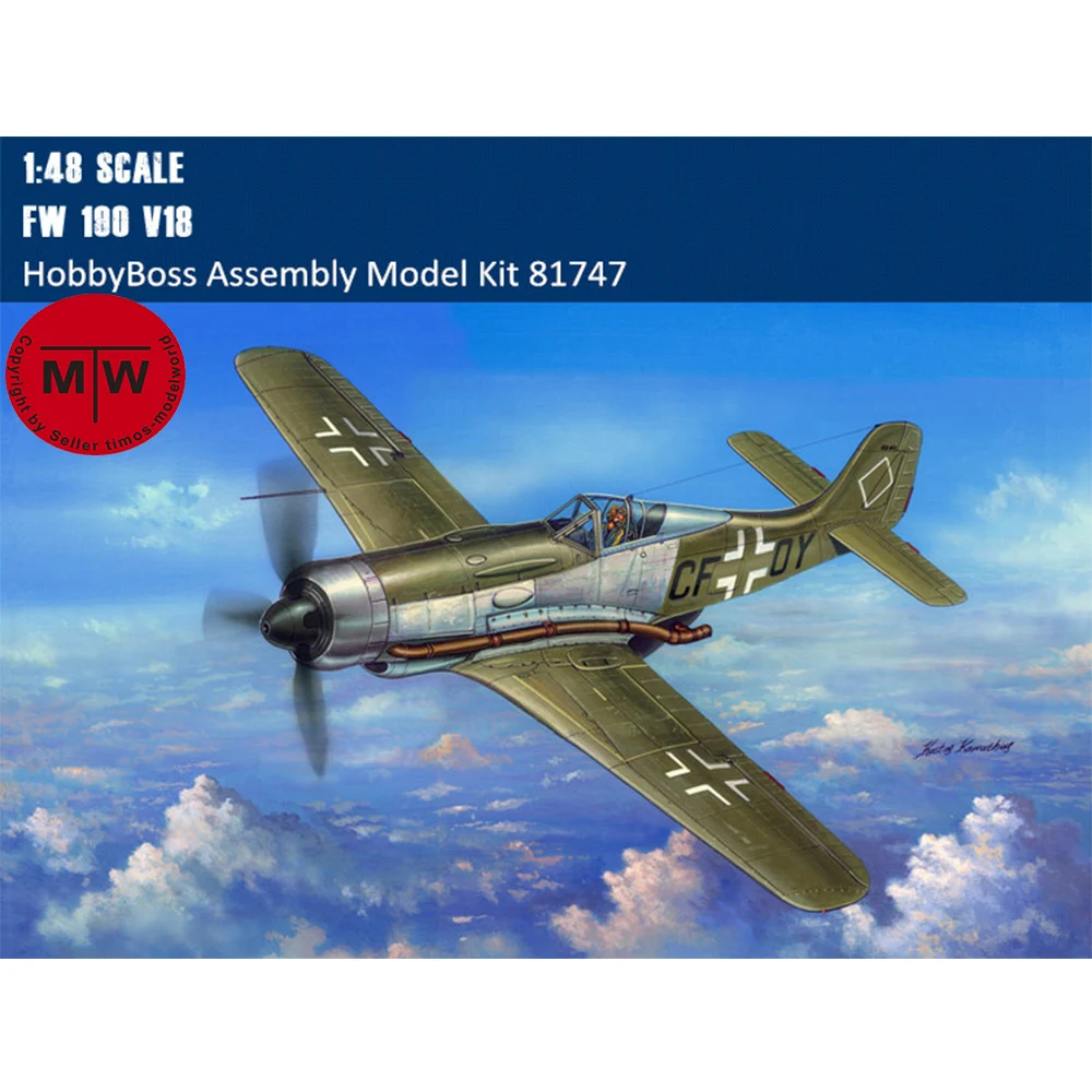 

Распродажа, военные пластиковые сборные модели HobbyBoss масштаб 81747 1/48 FW 190 V18 Fighter