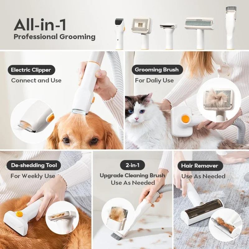 Pet Grooming Kit, Dog Hair Vacuum, Pet Grooming Vacuum With World'S First 3 Layers HEPA Filteration System, Dog Grooming Vac 4