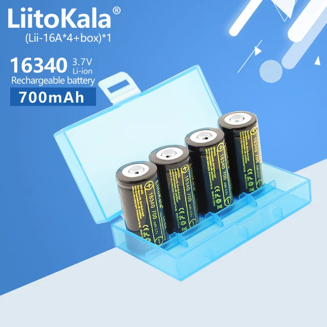 Batería de litio CR123A, paquete de 12 baterías de 3.7 V 123 baterías  recargables de alta potencia de 800 mAh, 10 años de vida útil para cámaras  Arlo