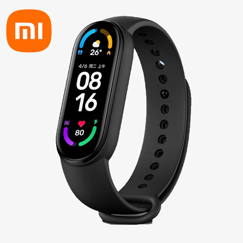 

Смарт-браслет Xiaomi Band 6 с функцией измерения пульса и уровня кислорода в крови