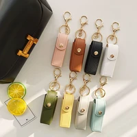 1PC Mini PU Leather Portable Key Bag Lipstick Travel Cosmetics Storage Bag Lip Balm Bag Keychain Holder Protective Cover 1