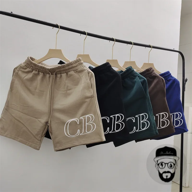 

Free 100% cotton men's Cole Buxton shorts embroidered letters case loose drawstring sports shorts