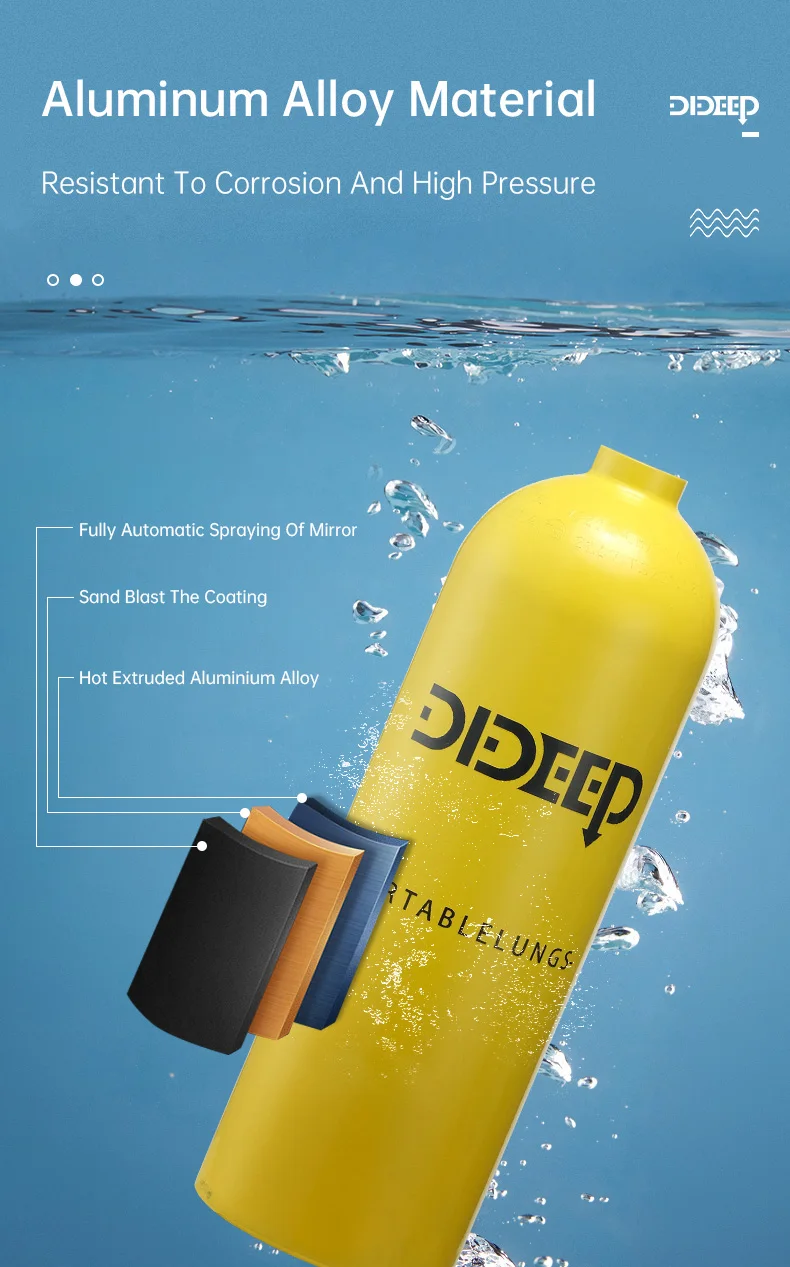 DIDEEP 2L Mini-Tauchflaschen-Set, bis zu 30-40 Minuten Tauchzeit unter Wasser, einfach zu bedienende Tauchflasche. Tragbare Tauchflasche – Detail 6