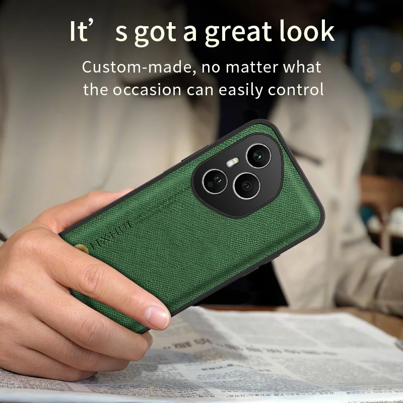 Luxury Cross Pattern Matte Leather Shockproof Case with Soft Bumper Protective Cover