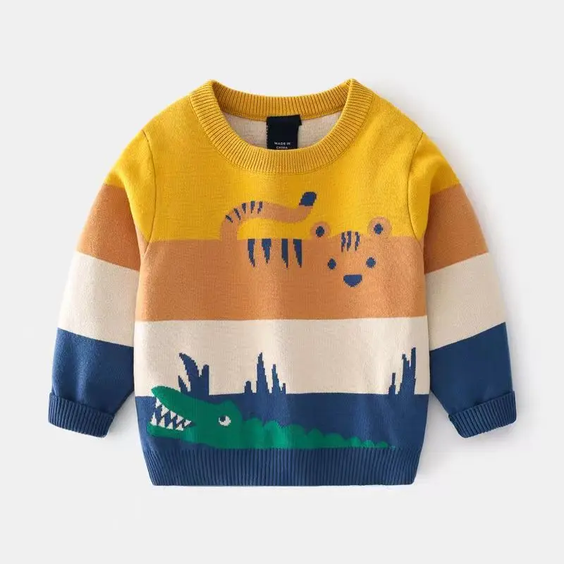 

1-8T Toddler Kid Boy Sweater Spring Winter Clothes Warm Pullover Top Long Sleeve Plaid Sweater Girl Fashion Gentleman Knitwear
