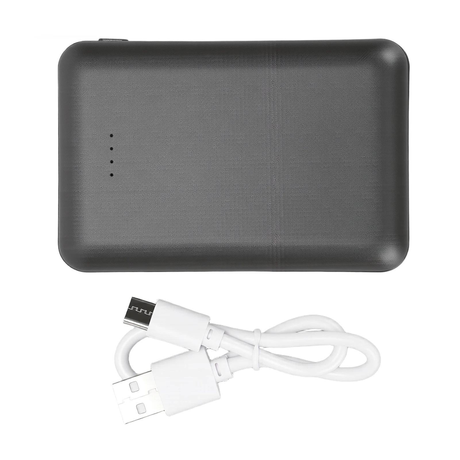 Портативний акумулятор для нагріваної жилетки 2.1A, 20000 мАг, Power Bank для куртки, вихід MicroUSB USB TYPE C, чорний