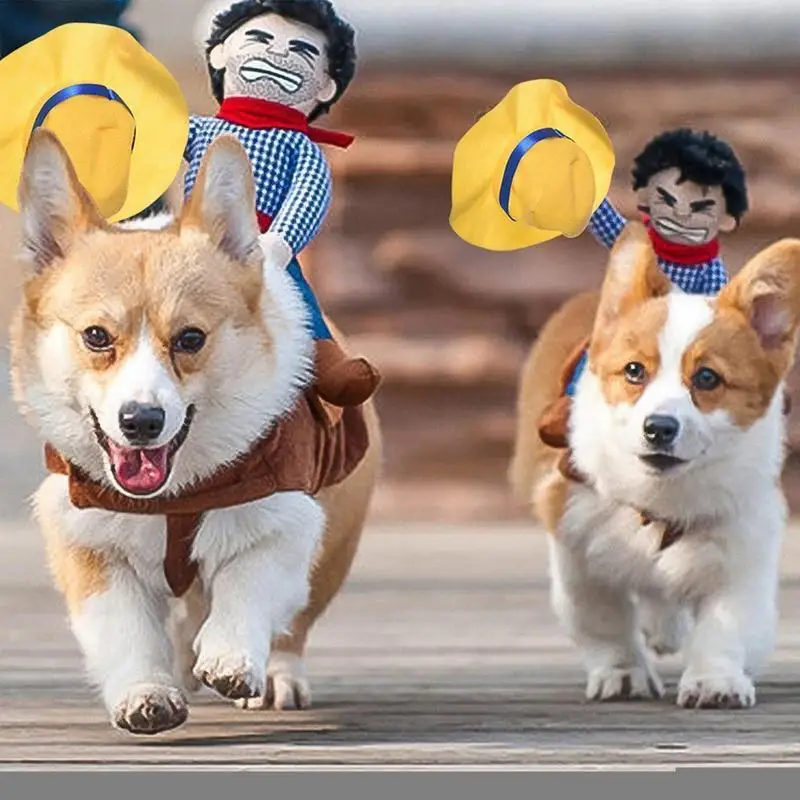 카우보이 새들 강아지 코스튬, 재미있는 강아지 크리스마스 코스튬, 창의적인 카우보이 애완 동물 코스튬, 중형 강아지용 창의적인 고양이 코스튬 옷