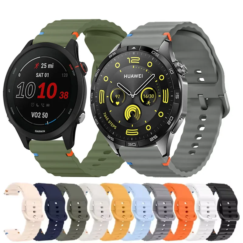 Versatile Silicone Smartwatch Band – 20/22mm Adjustable Strap