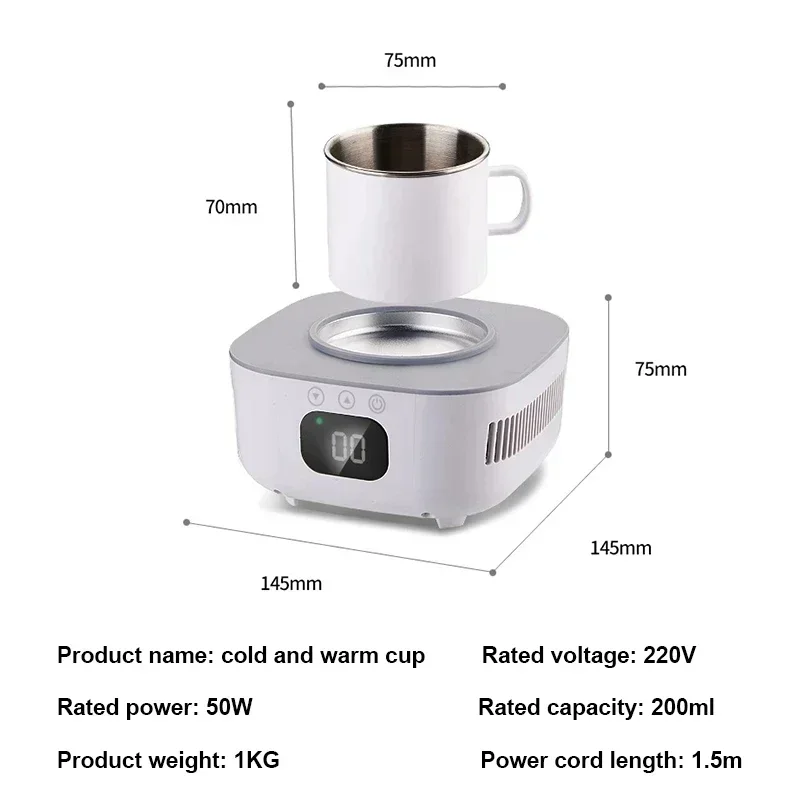 Xiaomi 2 in 1 Cup Heater Cooler Cup Beer Bottle Can Drinks Cooling Mug Beverage Cooler Coaster Samrt Thermostatic Cup 220V 5