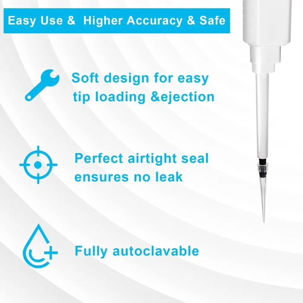 1000Pcs Plastic Non-filter Pipette Tips Universal Type Clear 10uL Sterile Pipette Tips Lab Laboratory