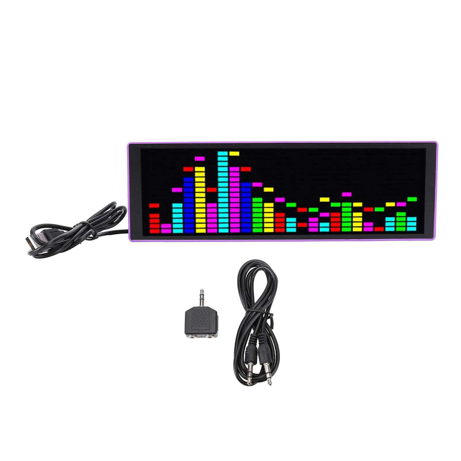 LED 음악 스펙트럼 디스플레이 16x24RGB 스펙트럼 분석기 12가지 다이나믹 7색 효과 리듬 LED 픽업 주변 조명