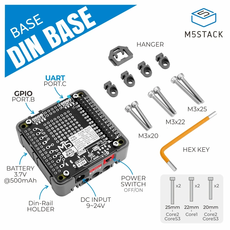 Base Oficial Din M5stack com Bateria 500mah - Imagem 4