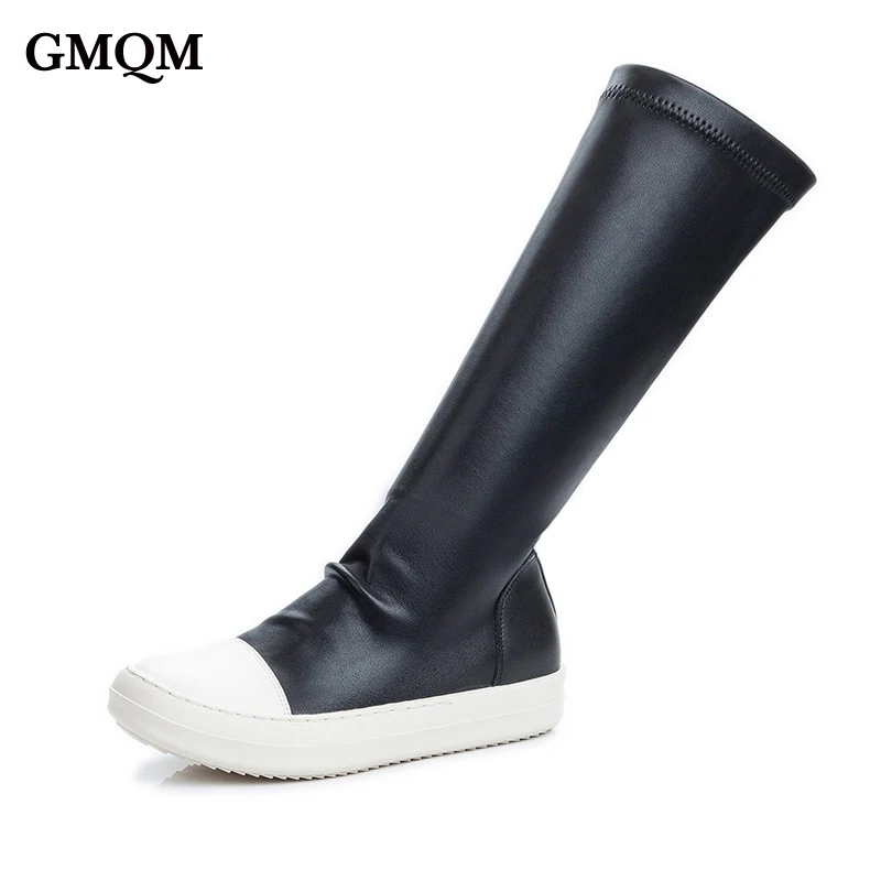 

GMQM Brand Fashion Women's New 2022 Autumn Round Toe Over The Knee Boots Warm Plush Shoes Motorcycle Thigh High Boots Sexy Slim