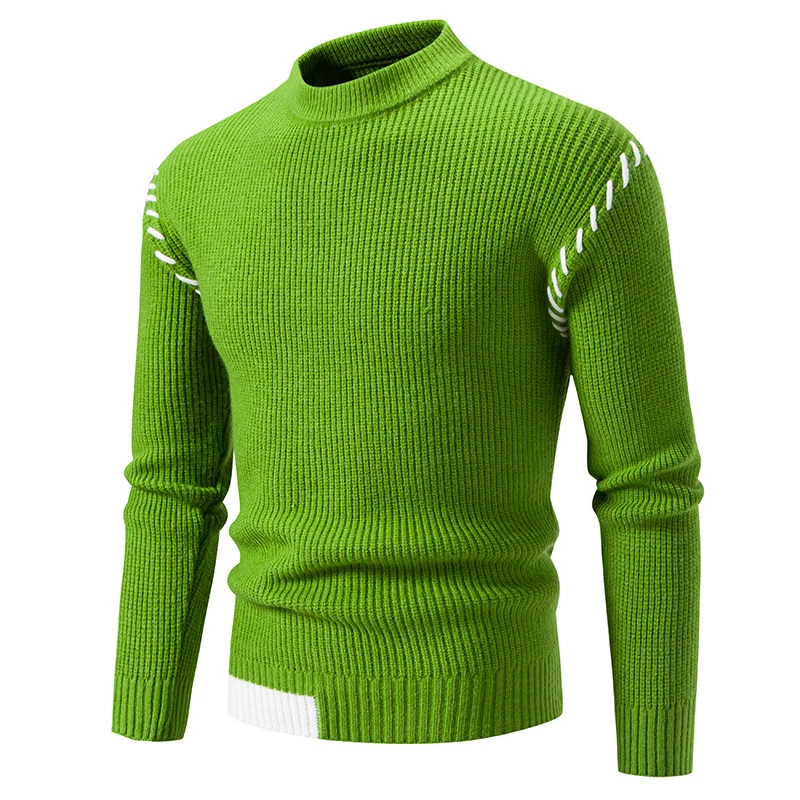 Turtleneck Sweater Men Knitted Solid Color Winter Casual