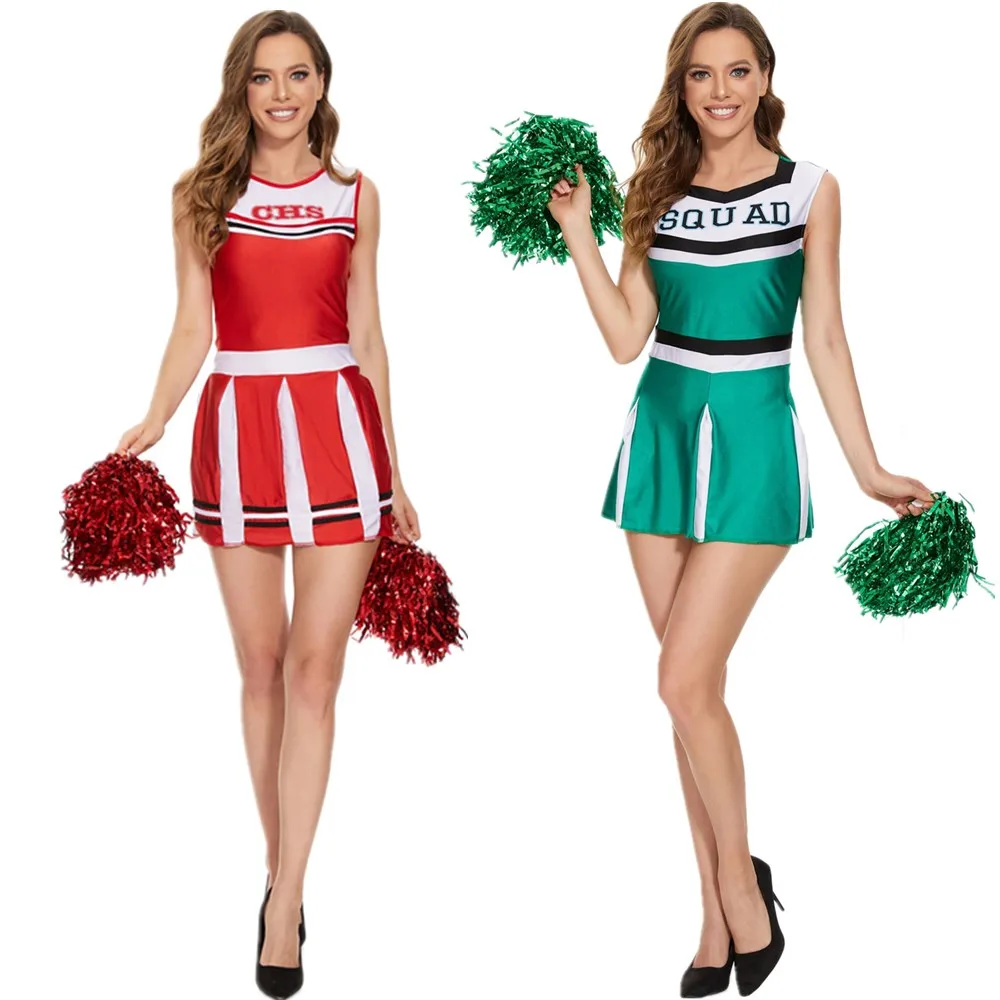 Halloween School Girl Outfits Fancy Dress Cheer Leader Uniform Women