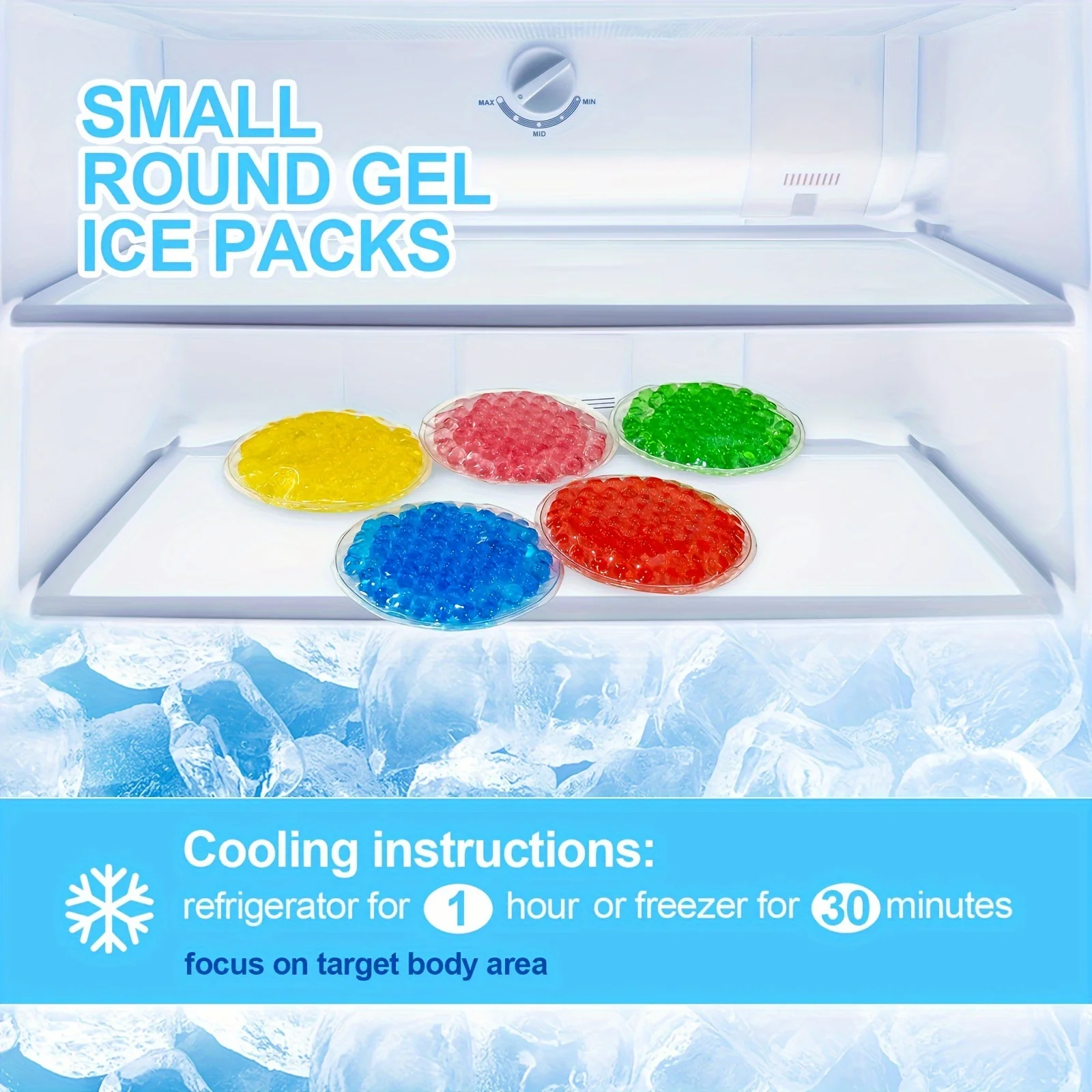 Reusable Hot & Cold Compress Eye Pad Round Swelling Eye Strain Relief Cooling Ice Gel Eye Pack For Men Women Ice Gel Eye Pack