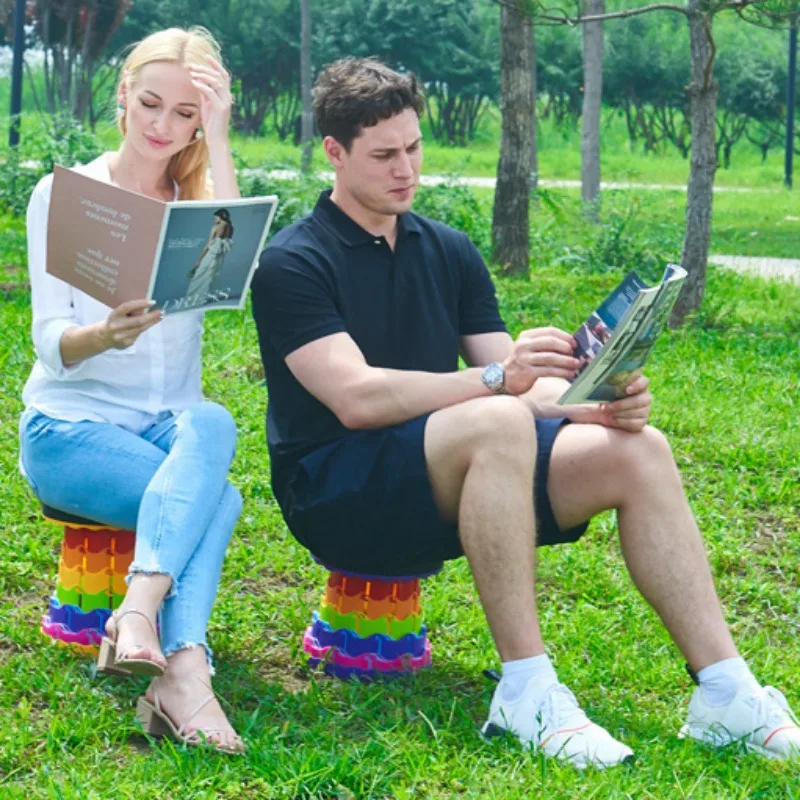 

Портативный складной стул, круглая уличная мебель, выдвижной стул для обуви, домашний пластиковый декоративный современный креативный скандинавский