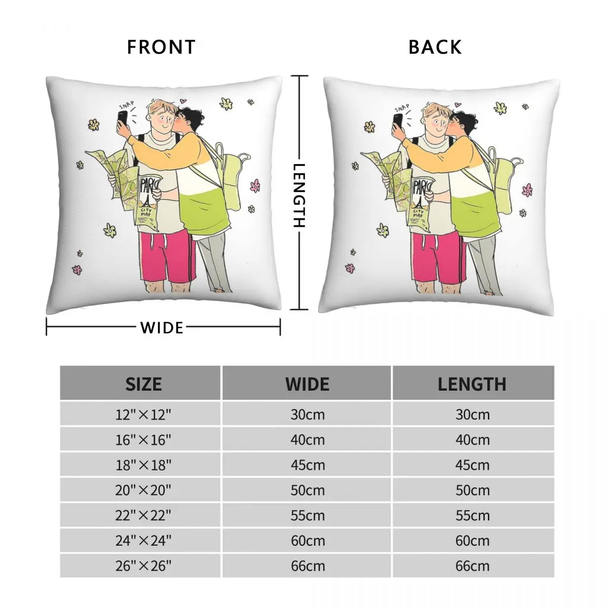 Heartstopper Rainbow Kawaii Pillowcase Polyester Cushion Cover Decor Lgbt  Yaoi Boy Love Pillow Case Cover Bedroom Square 45*45cm - AliExpress