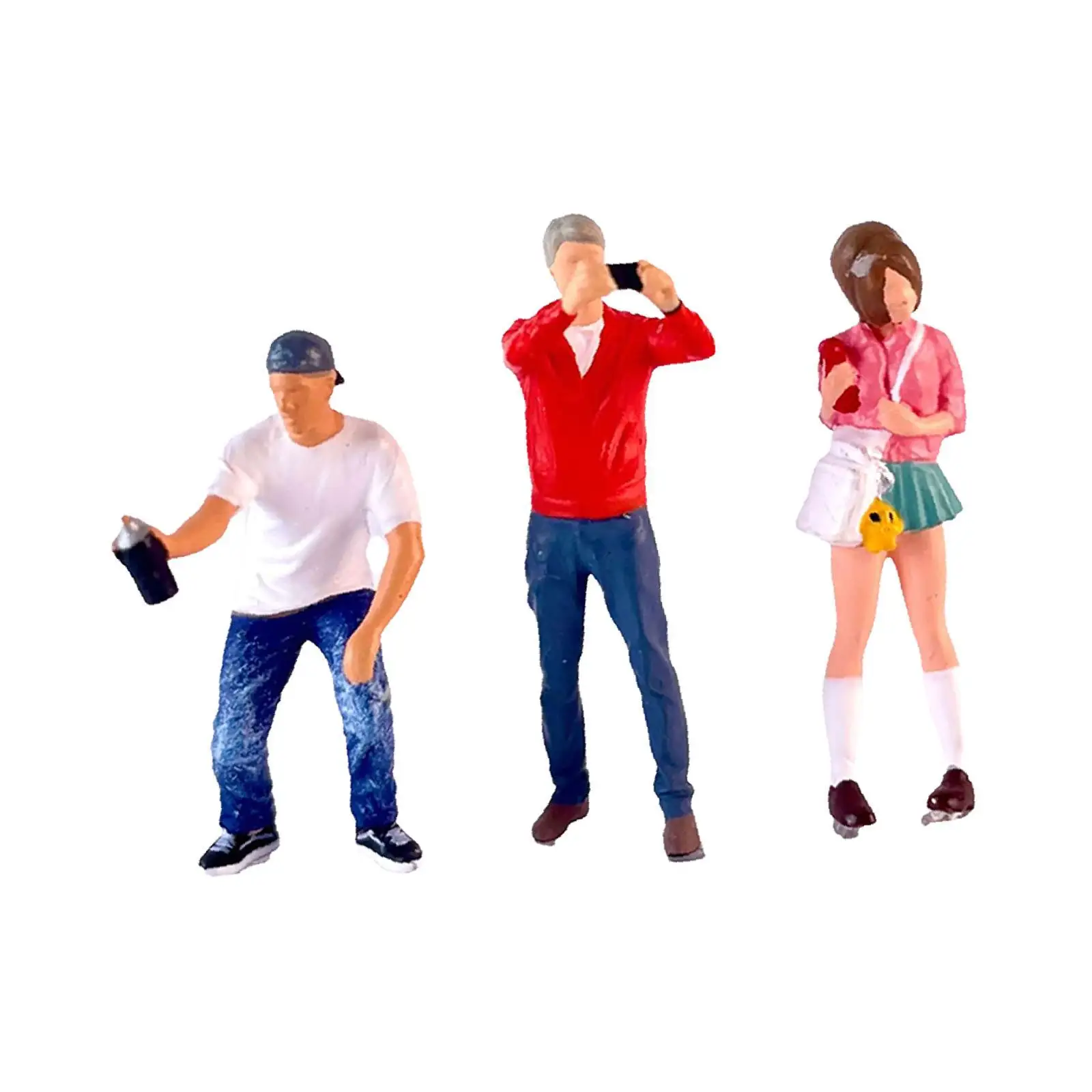 Miniature City Street Scene Figures Set for Sand Table Decor