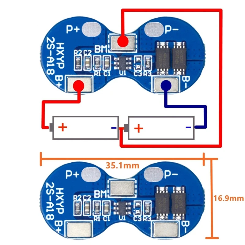 Рисунок 5 - 2-струнная Защитная плата для литиевой батареи 7