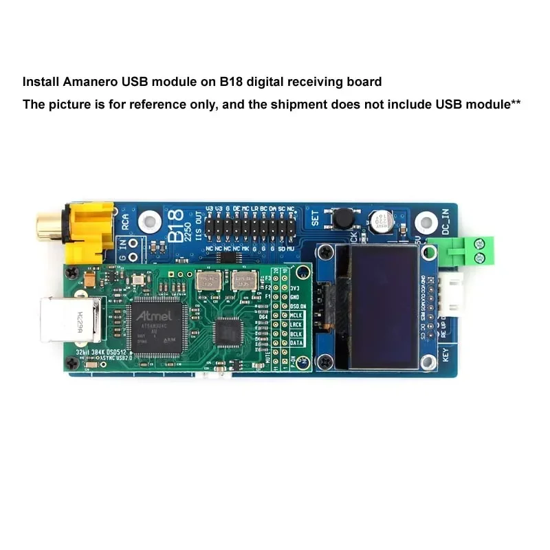 Placa Receptora de Fibra Óptica Coaxial com Display Oled Dlhifi B18 Ak4118 Iso Suporta Xmos Amanero - Image 5