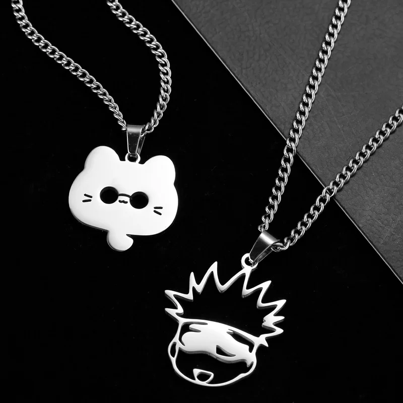 Anime Jujutsu Kaisen Necklace Gojo Satoru Cat High School Emblem Pendant for Women Men Jewelry Accessories necklace pendant anime necklace