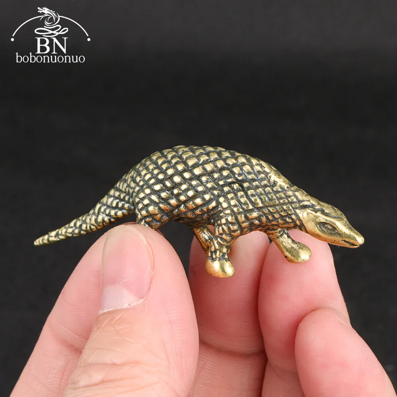 Solid Brass Pangolin Figurines Miniatures Desk Ornaments Tea Pet Crafts Retro Small Animal Statue Children Toy Gifts Home Decor room decor statues