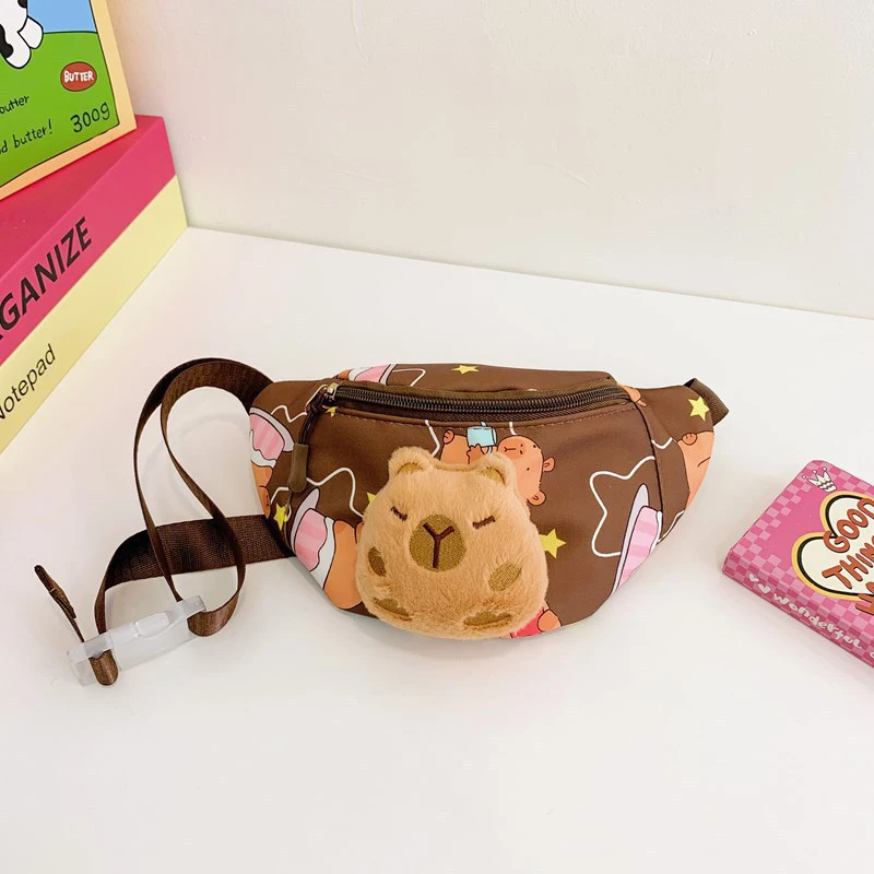 Kawaii Capybara Crossbody Kids Chest Bag Cartoon Cute Backpack Casual Outdoor Travel Wallet Waist Organiser Gift