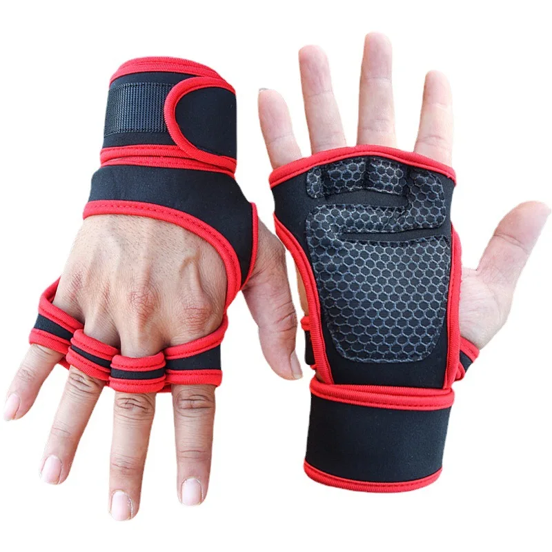 Cycling gloves Weightlifting Training for Men Women Fitness Sports Body Building Gymnastics Gym Hand Wrist Palm Protector Gloves 5