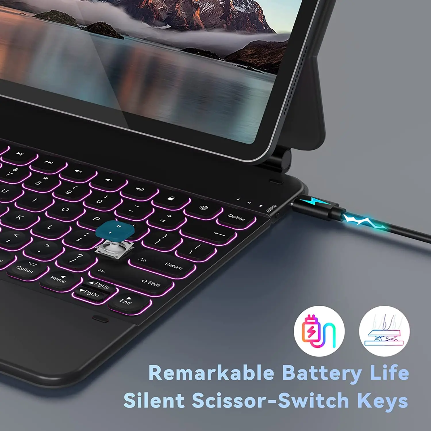 para Apple Case de Teclado Mágico para Ipad ar ar Ipad Pro 11 2022 2022 para Ipad Pro 12 12.9 2022 Teclado Mágico Estojo p/ tablets e e-books - Imagem 3