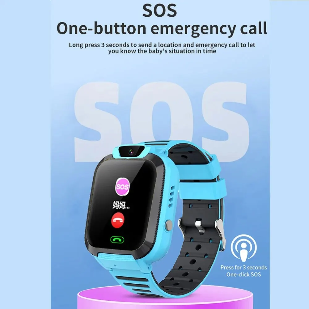 Smart Watch Children SOS Call LBS Tracker Location Sim Card Phone Watch Camera Voice Chat IP67 Waterproof Smartwatch Kids Gifts