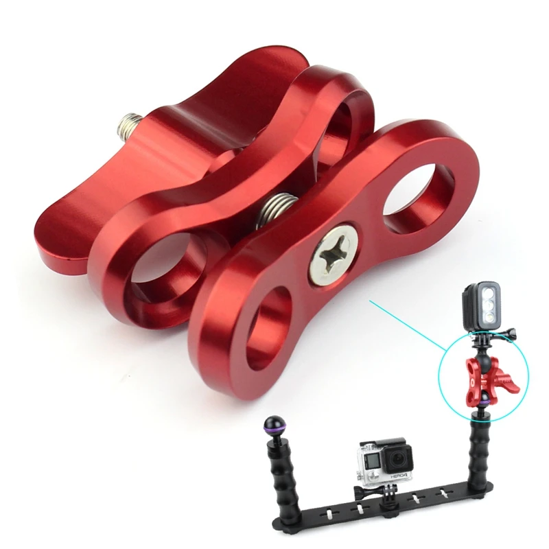 T35C 2 Pcs Camera Accessory Diving Lights Ball Butterfly Clip Arm Clamp Mount Aluminum For Gopro Hero 3+/4/5 Xiaoyi Gitup SJ6000