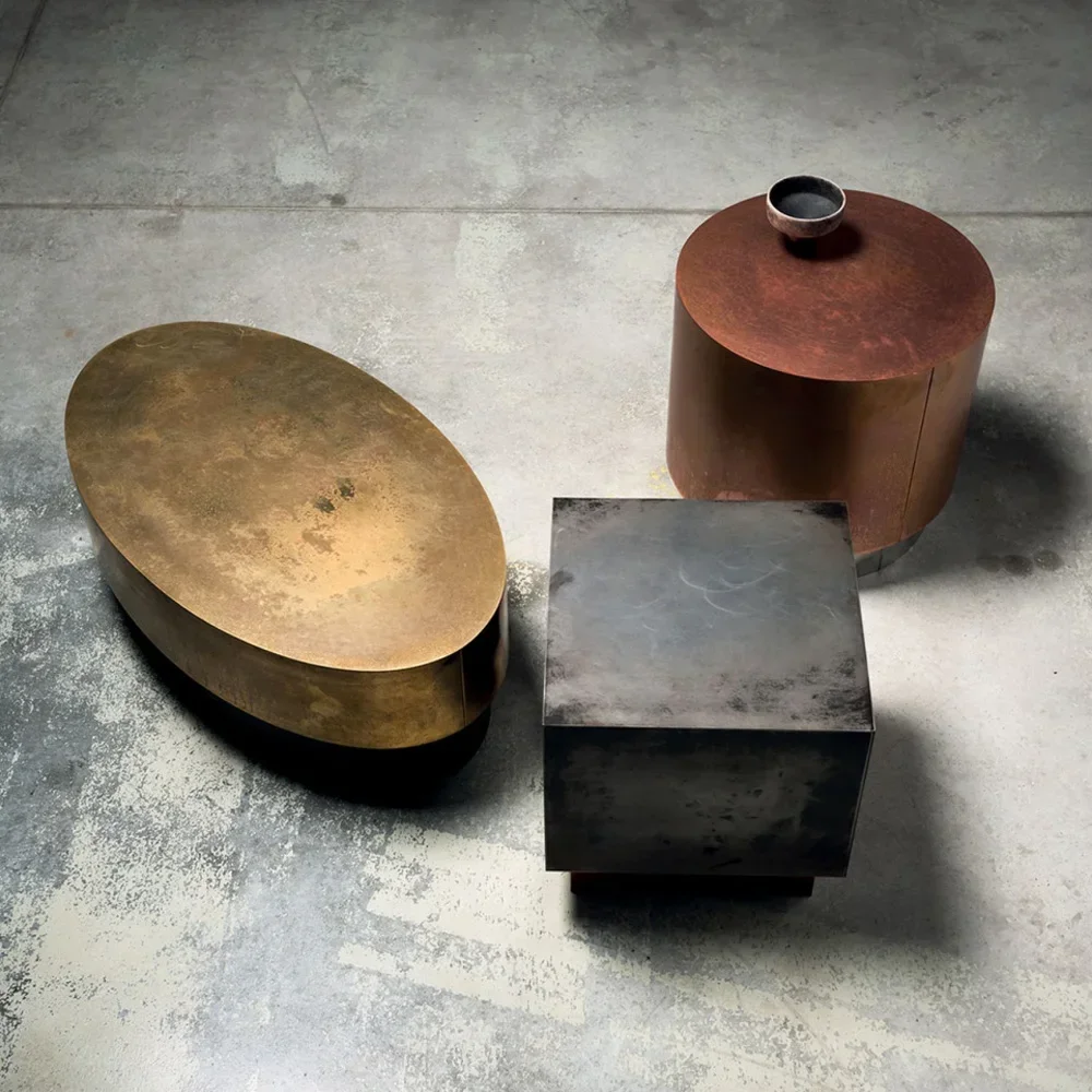 

Роскошный кофейный столик в стиле ретро индастриал для гостиной, Круглый квадратный прикроватный столик