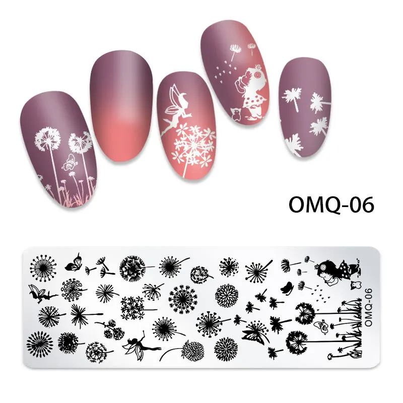 Cartoon Animals Nail Art Stamping Plates Rose Cats Butterfly Dandelion Image Printing Stencils Nail Stamp Templates Nail Tool 3